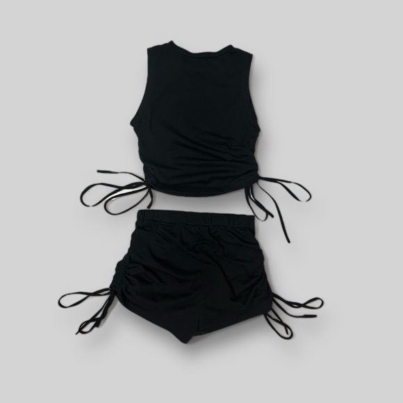 Drawstring Ruched Cropped Tank & Shorts Set (never worn) - Picture 2 of 2